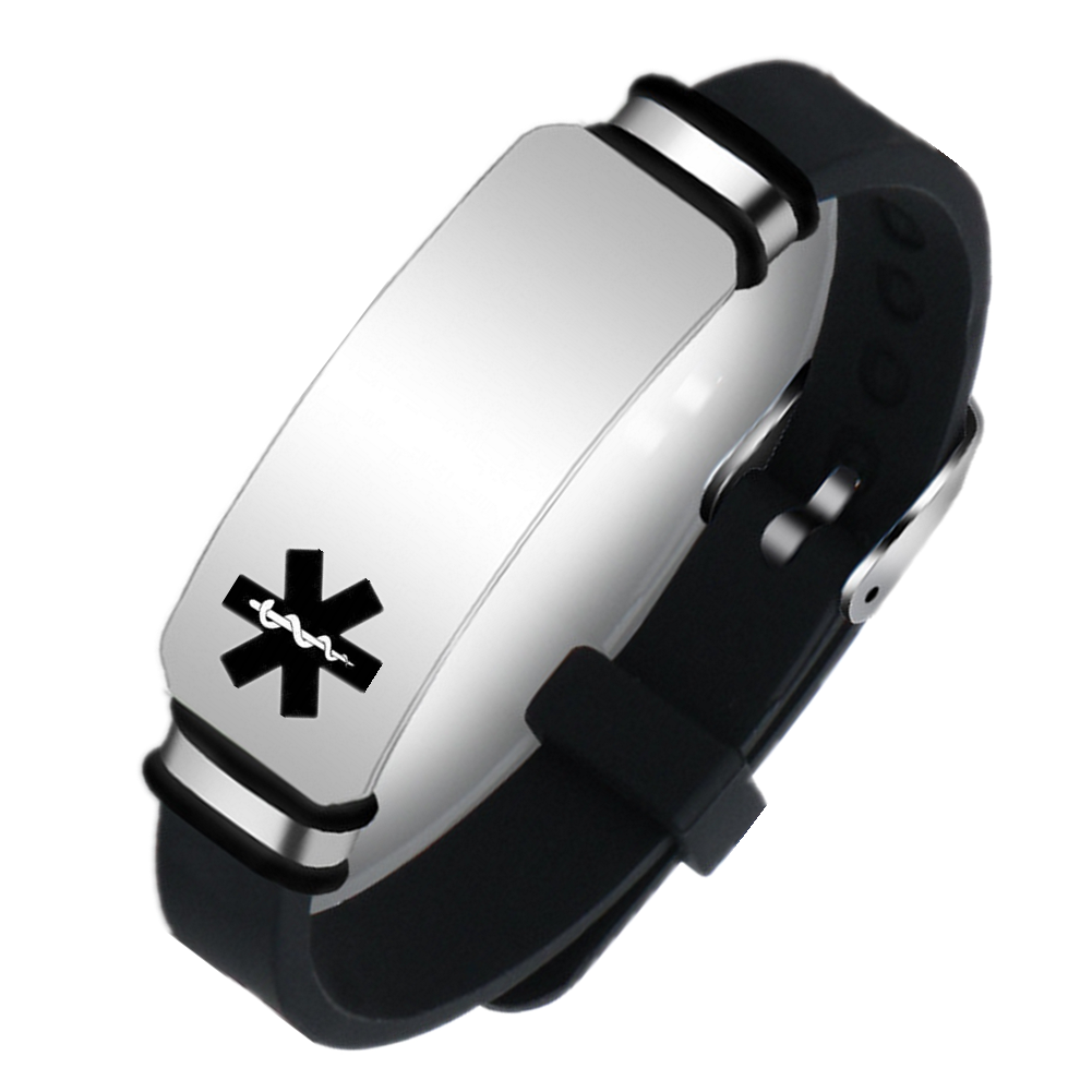 Adjustable Personalized Soft Medical Alert ID Silicone Bracelet for Adults Kid, Various Colors