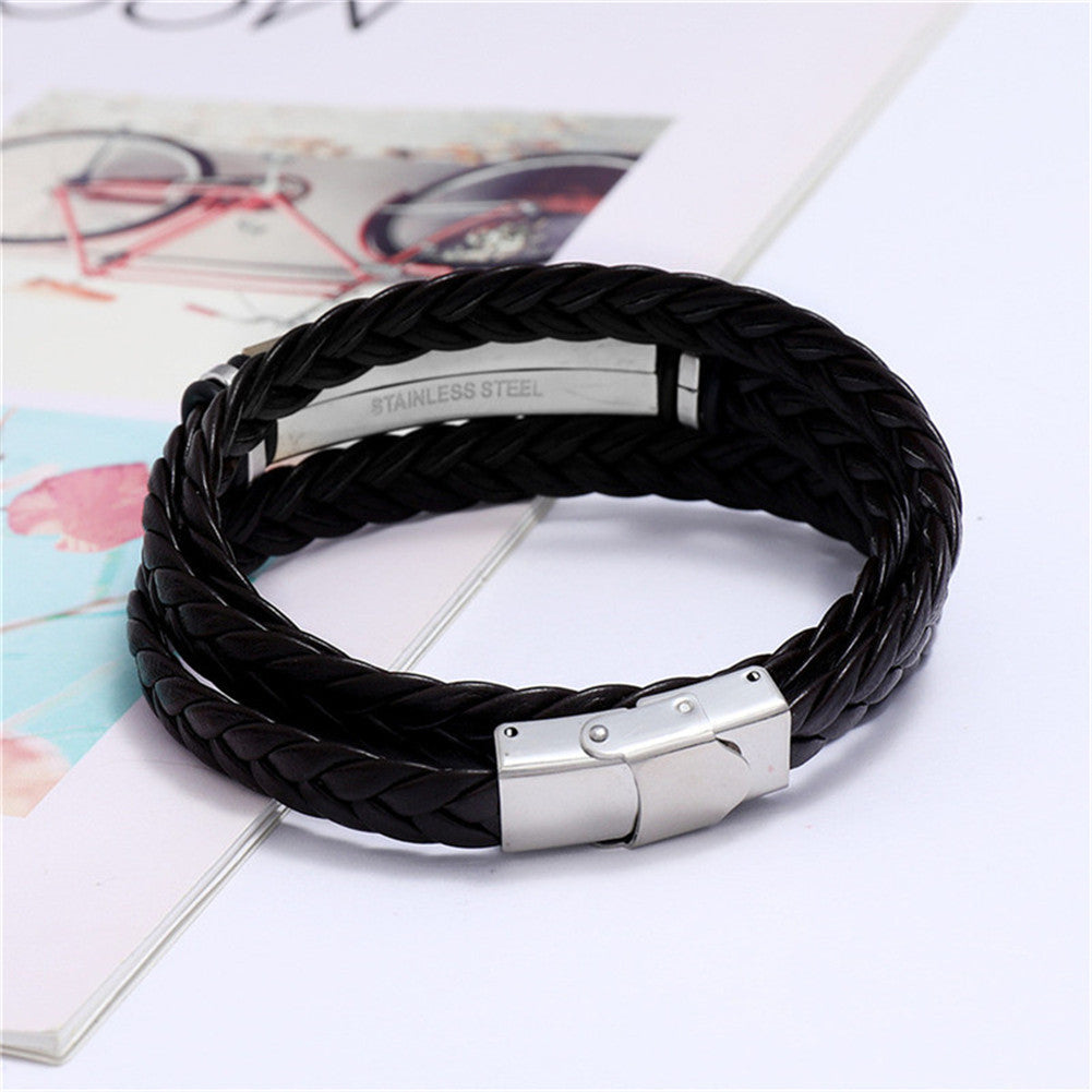 Personalised Medical Alert ID Wrap Leather Bracelet , 23.6 inch ,with Aid Bag