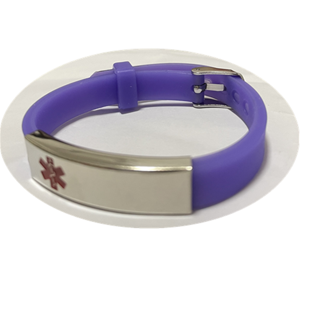 Personalized Medical Alert ID Silicone Bracelet for Kids Adults, Adjustable, Muliple Colors