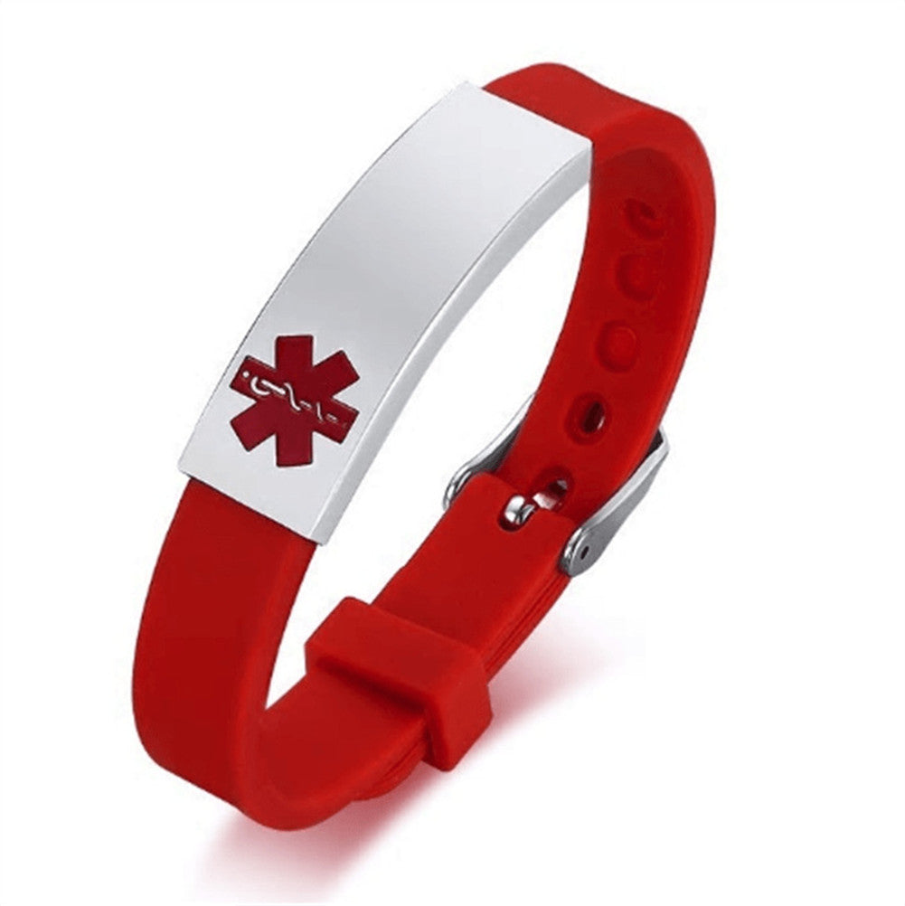 Personalized Medical Alert ID Silicone Bracelet for Kids Adults, Adjustable, Muliple Colors