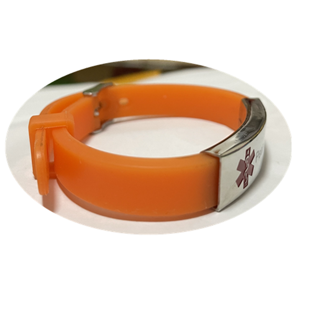 Personalized Medical Alert ID Silicone Bracelet for Kids Adults, Adjustable, Muliple Colors