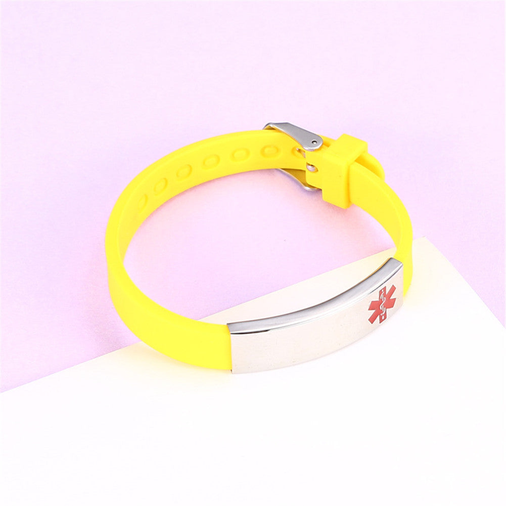 Personalized Medical Alert ID Silicone Bracelet for Kids Adults, Adjustable, Muliple Colors