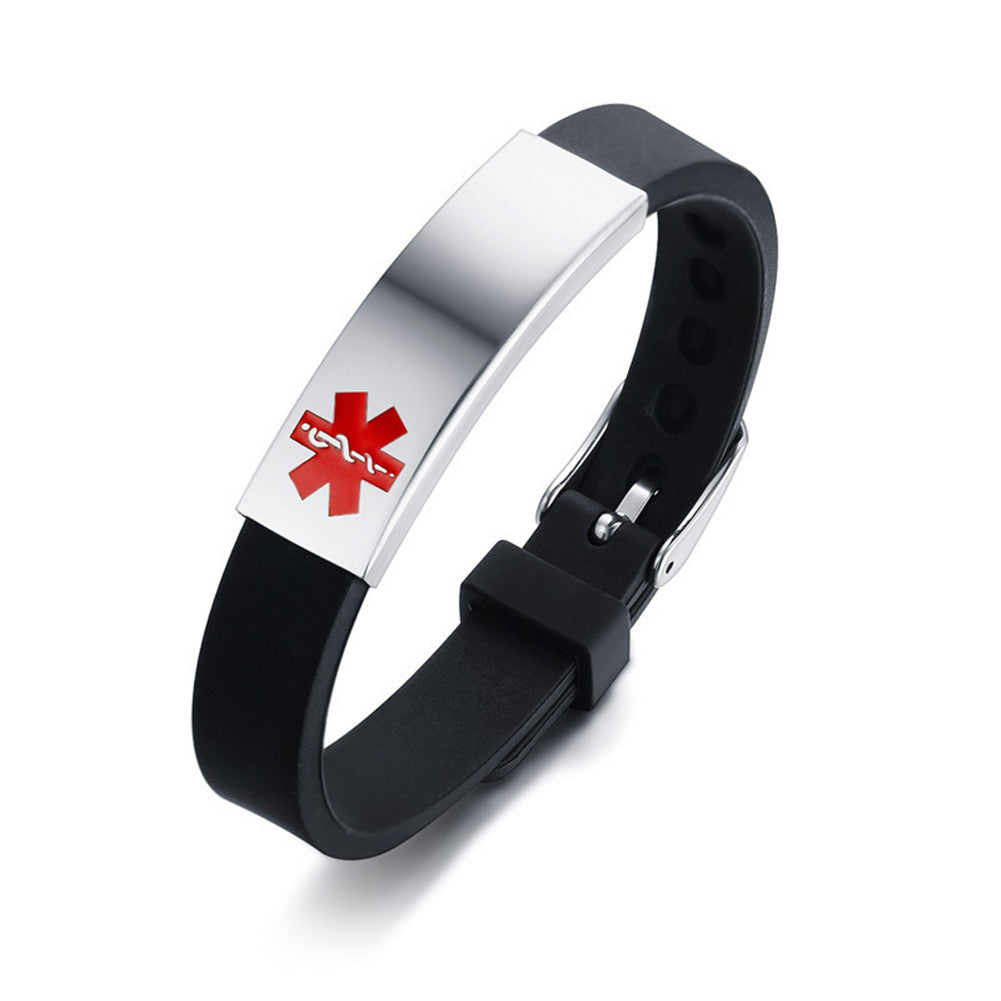Personalized Medical Alert ID Silicone Bracelet for Kids Adults, Adjustable, Muliple Colors
