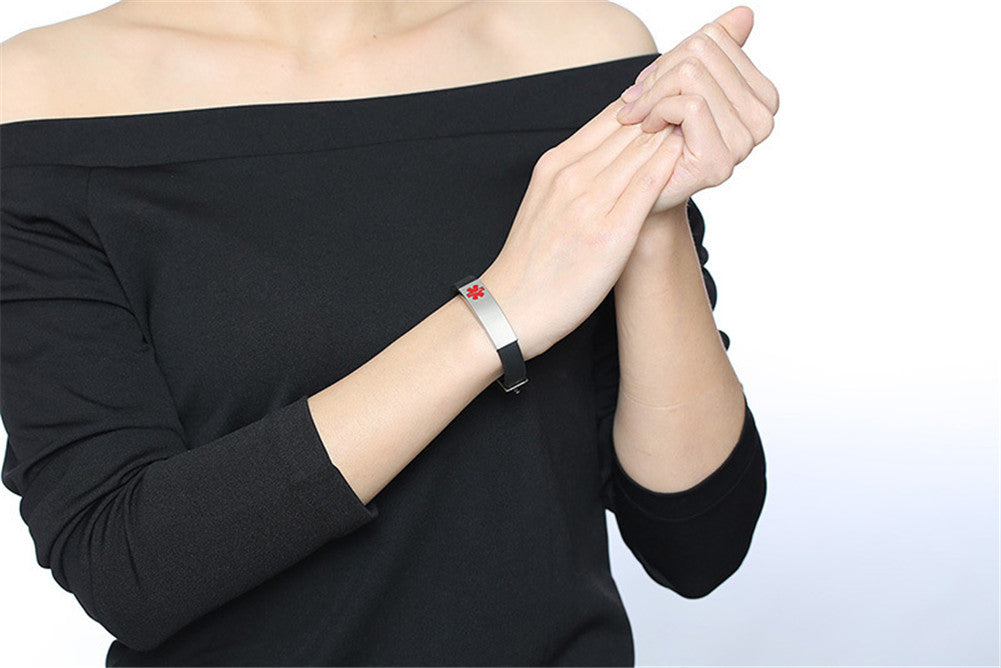 Personalized Medical Alert ID Silicone Bracelet for Kids Adults, Adjustable, Muliple Colors