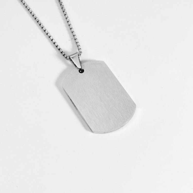 Stainlesss Steel Persoanlized Medical Alert ID Tag Pendant Neckalace with Wheat Chain,Black/Blue/Gold/Silver,with Aid Bag