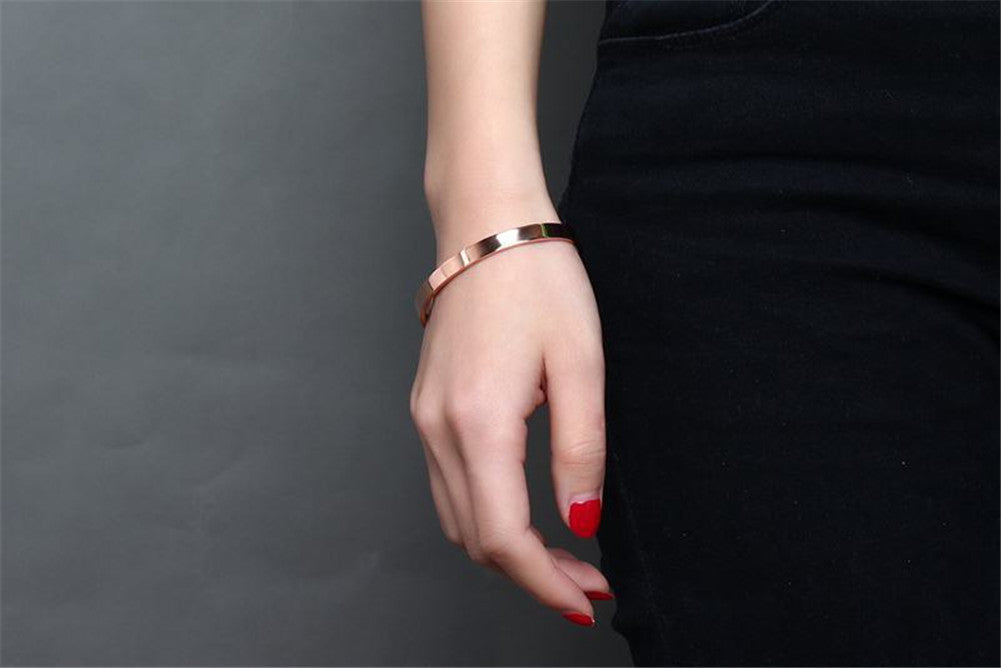 Minimalist Customized Stainless Steel Name Message Engraved Cuff Bracelet for Girls Women Men, 4 Colors