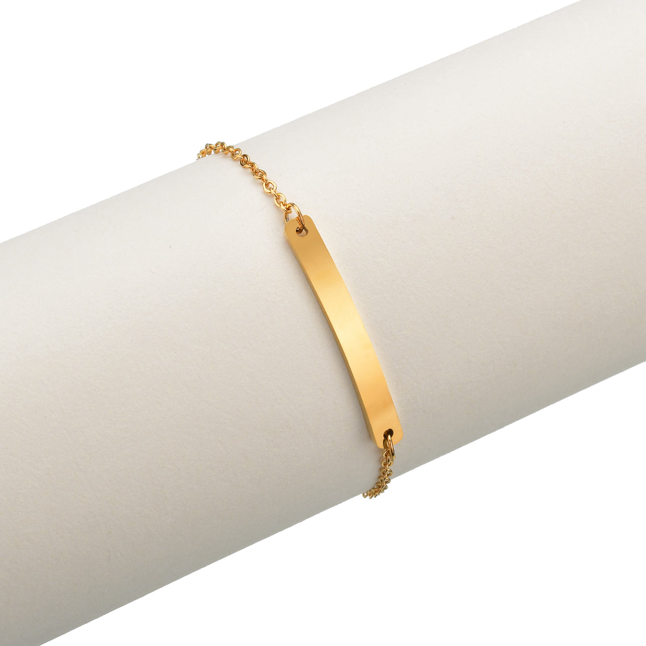 Personalized Custom 18K Gold Plated Baby Name Bracelet Stainless Steel Newborn Child Jewelry