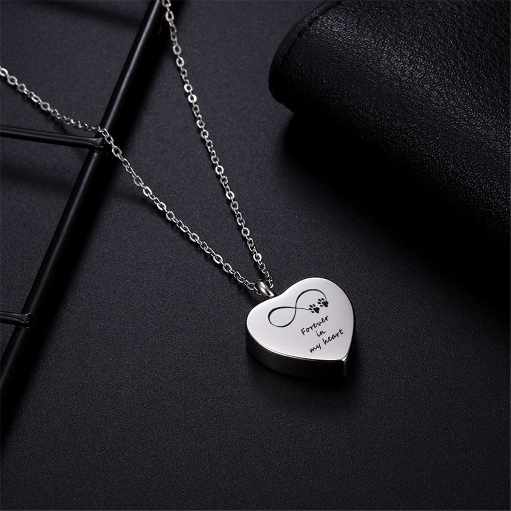 Personalized Name Date Engraved Pet Paw Cremation Urn Necklace for Dog Cat Ashes Keepsake Jewellery for Pet Loss