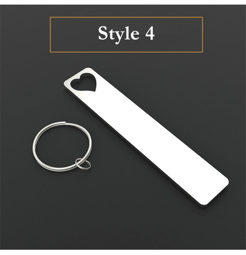 5 Pieces Stainless Steel Keychains,Name,Number,Initials,Text Engravable