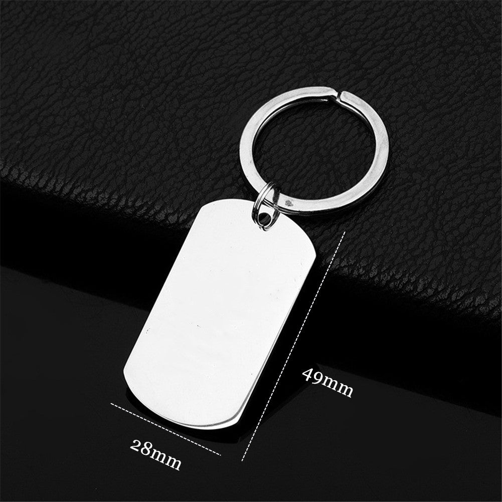 Stainless Steel Personalized Memorial Picture Keychain Photo Love Quotes Engraved Nameplate Key Ring