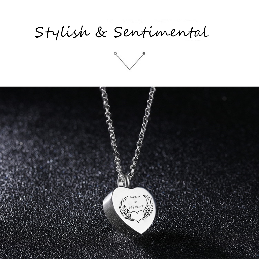 3 Pack Heart Shaped Cremation Urn Necklaces Pendant for Ashes Memorial Keepsake Jewelry fo Women Men
